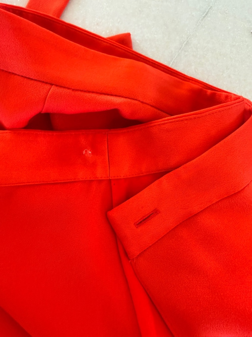 NWT BCBGMAXAZRIA High-Low Ruffle Wrap Midi Skirt Bright Poppy Red Womens M - Picture 10 of 12